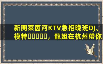 新開萊茵河KTV急招晚班DJ、模特，龍姐在杭州帶你上班